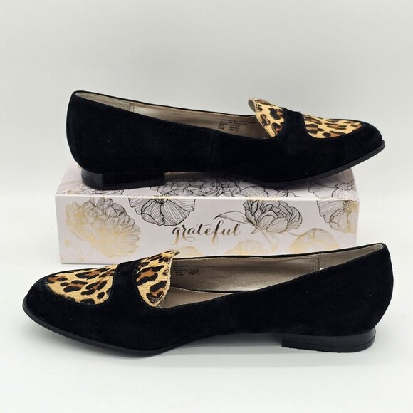 Alfani Step N Flex Zanta2 Womens Loafers 9.5 M Leather Suede Calf Hair Leopard - Picture 3 of 15
